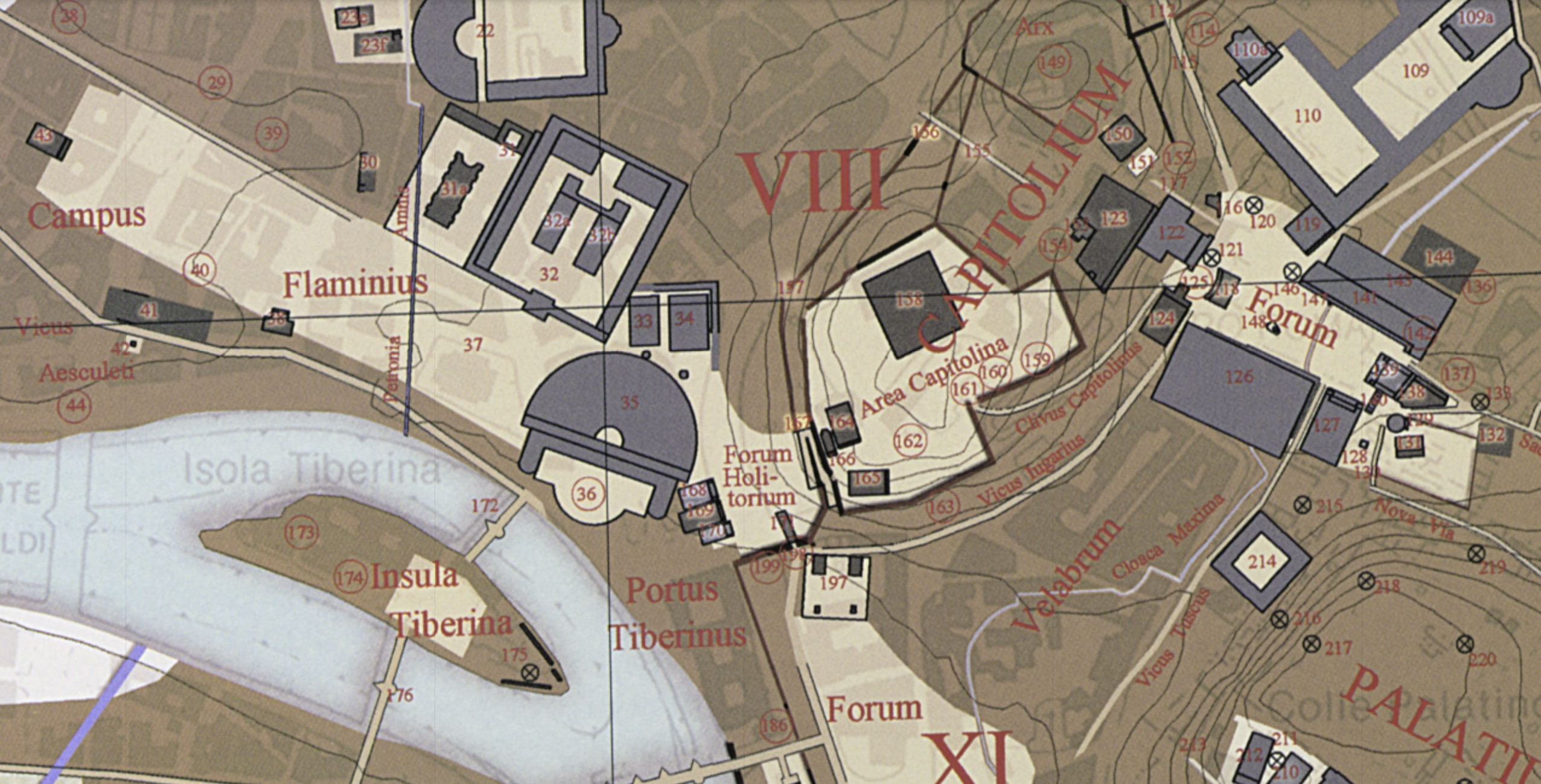 Historical map of the Campus Martius and Theater of Marcellus
