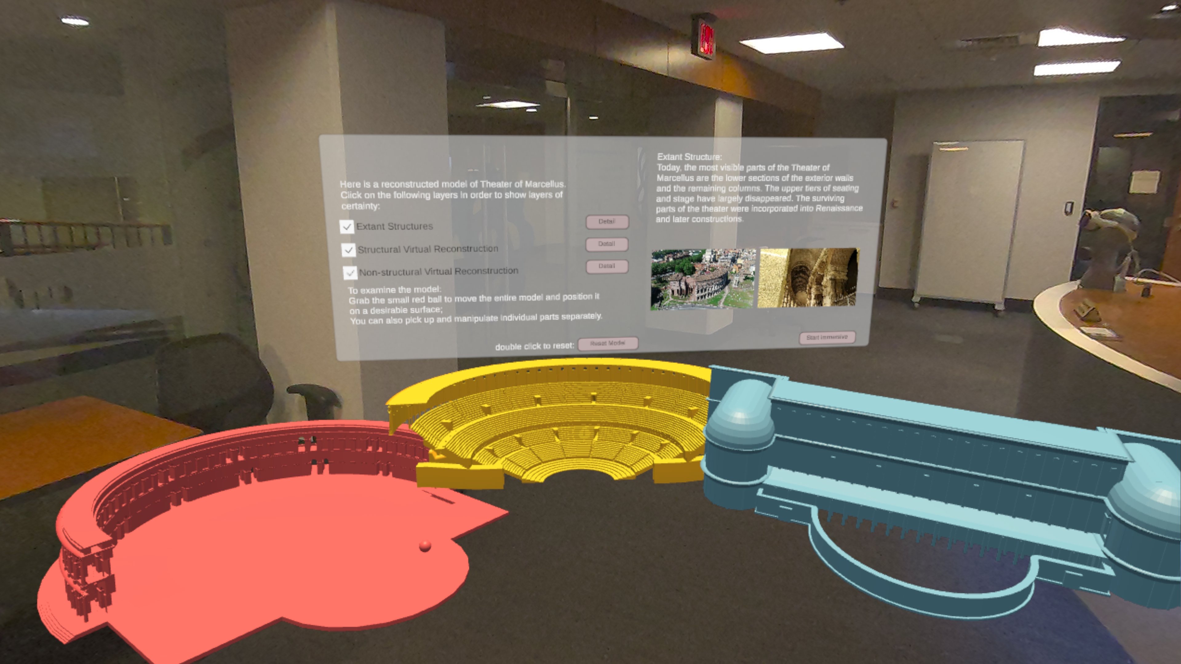 Augmented reality model overlay with reconstruction certainty controls